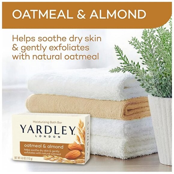 3 Yardley® London Oatmeal & Almond Bar Soap NOURISHING Bath BAR 4.25oz - Picture 3 of 11